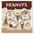Japan Peanuts Jacquard Towel Handkerchief - Snoopy / Ice Cream - 1