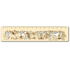 Japan Moomin 15cm Ruler - Characters / Wood
