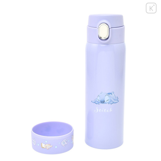 Japan Disney Store One Push Stainless Steel Water Bottle - Stitch / Chill Life - 3