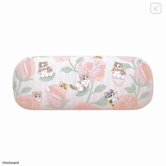 Japan Mofusand Glasses Case & Cloth - Cat / Flora Fairy Pink & Brown - 1