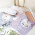 Japan Mofusand Glasses Case & Cloth - Cat / Flora Fairy Pink & Brown - 2