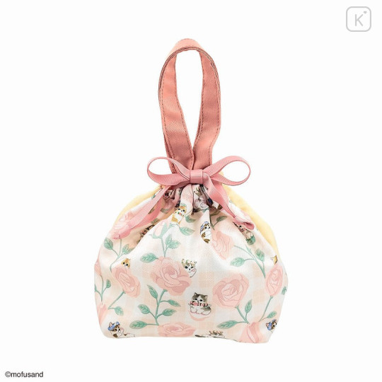 Japan Mofusand Drawstring Petit Bag - Cat / Flora Fairy Pink - 6