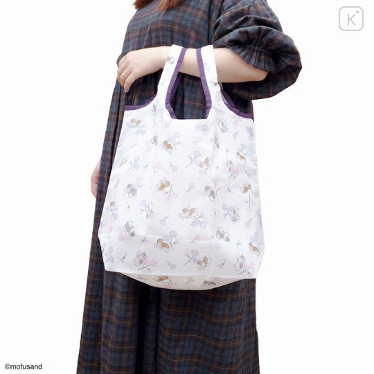Japan Mofusand Eco Shopping Bag - Cat / Flora Fairy White & Purple - 3