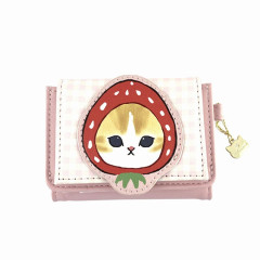 Japan Mofusand Folding Wallet - Cat / Strawberry Pink