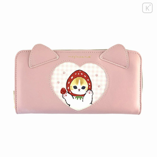 Japan Mofusand Long Wallet - Cat / Strawberry Pink - 1
