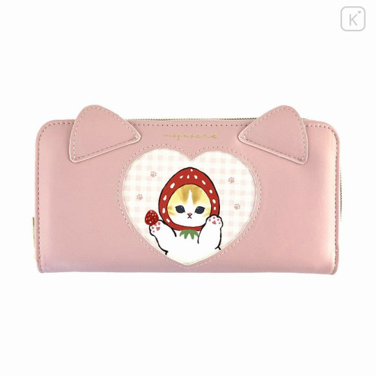 Japan Mofusand Long Wallet - Fruit Cat / Strawberry Pink - 1