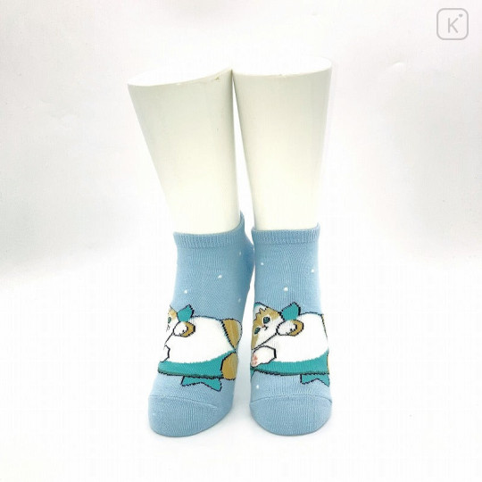 Japan Mofusand Rib Socks - Cat / Shark Blue - 2