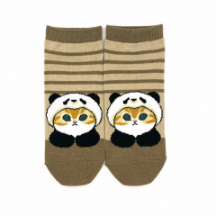 Japan Mofusand Rib Socks - Cat / Panda Brown