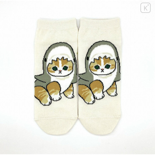 Japan Mofusand Rib Socks - Cat / Shark White - 1