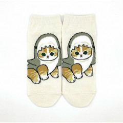 Japan Mofusand Rib Socks - Cat / Shark White