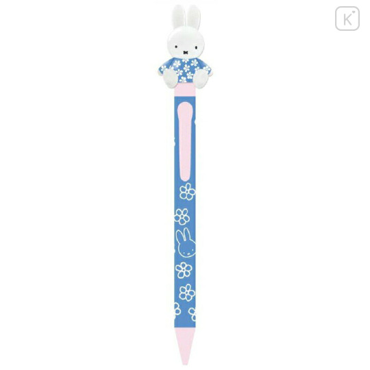 Japan Miffy Action Mascot Ballpoint Pen - Flora Blue - 1