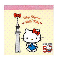 Japan Sanrio Square Memo Pad - Hello Kitty / Tokyo Skytree & 50th Anniversary