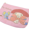 Japan Sanrio Sagara Embroidery Flat Cosmetic Pouch - My Melody - 4