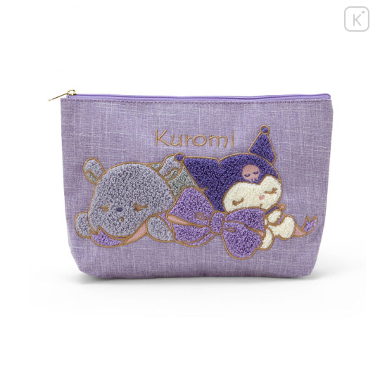 Japan Sanrio Sagara Embroidery Pouch - Kuromi - 1