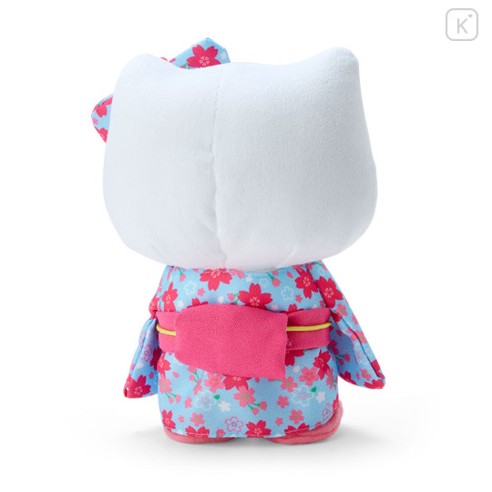 Japan Sanrio Plush Toy - Hello Kitty / Cherry Blossom Kimono Light Blue - 2