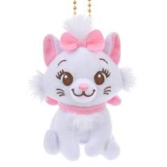 Japan Disney Store Fluffy Plush Keychain - Marie Cat / Mini Japan Style