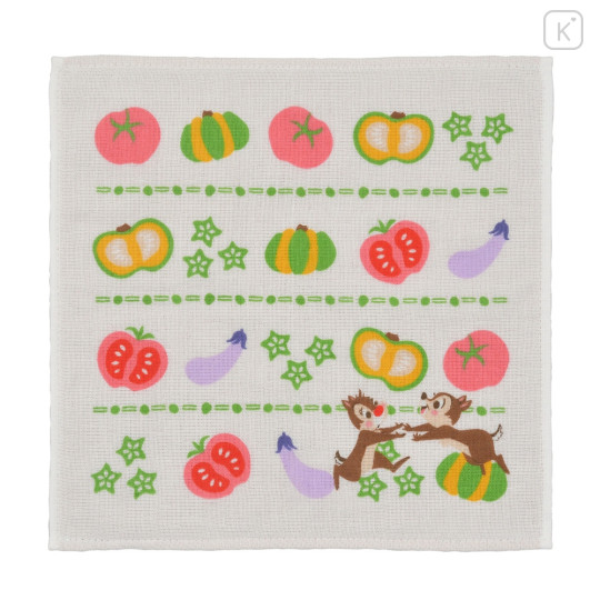 Japan Disney Store Gauze Mini Towel - Chip & Dale / Vegetable - 1