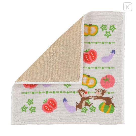 Japan Disney Store Gauze Mini Towel - Chip & Dale / Vegetable - 2