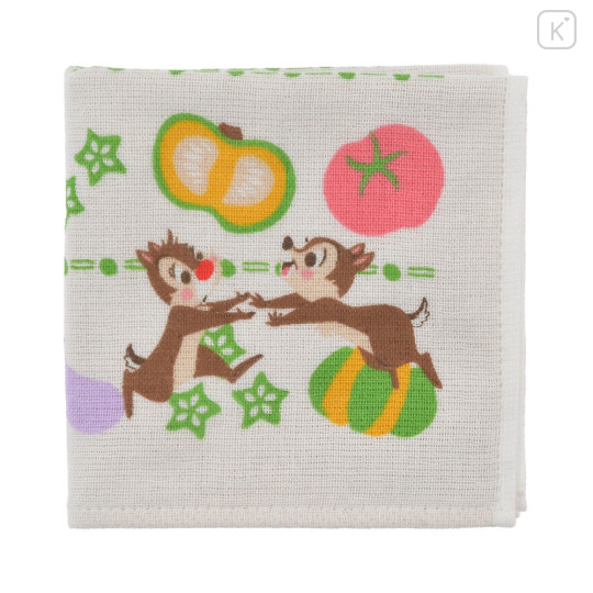 Japan Disney Store Gauze Mini Towel - Chip & Dale / Vegetable - 3