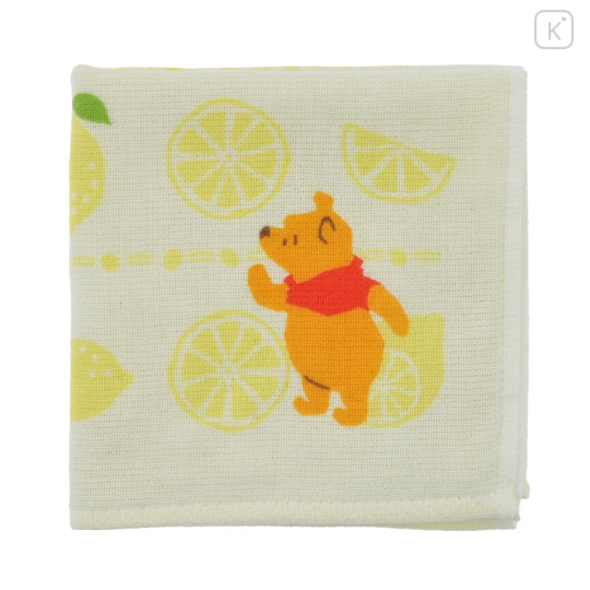 Japan Disney Store Gauze Mini Towel - Pooh / Lemon - 3