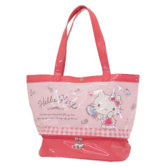 Japan Sanrio Pool Bag Vinyl Tote Bag - Hello Kitty / Makeup