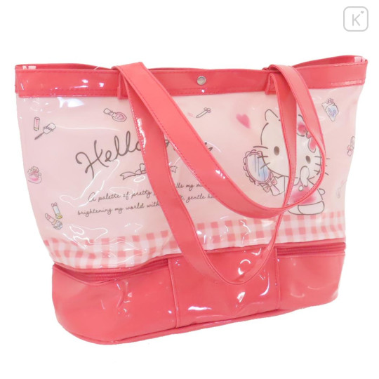 Japan Sanrio Pool Bag Vinyl Tote Bag - Hello Kitty / Makeup - 2