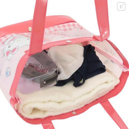 Japan Sanrio Pool Bag Vinyl Tote Bag - Hello Kitty / Makeup - 4