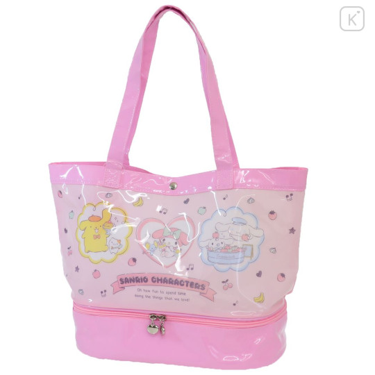 Japan Sanrio Pool Bag Vinyl Tote Bag - Characters / Pink - 1