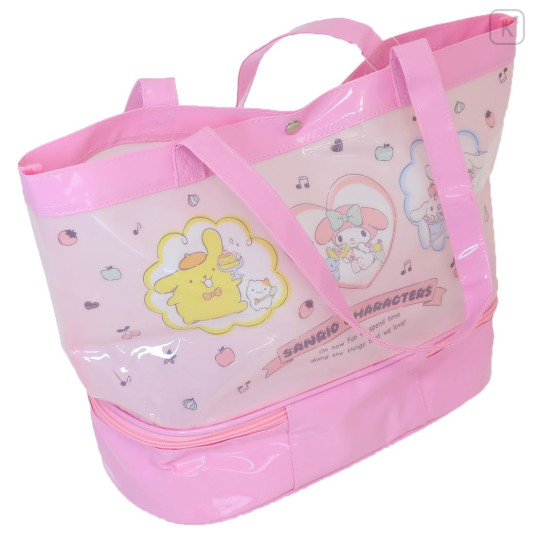 Japan Sanrio Pool Bag Vinyl Tote Bag - Characters / Pink - 2