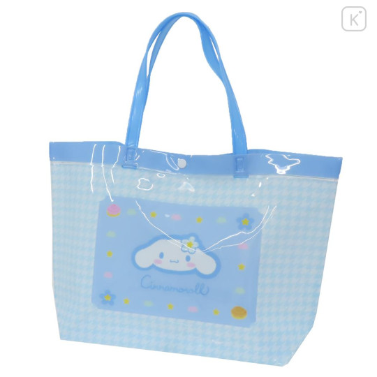 Japan Sanrio Pool Bag Vinyl Tote Bag - Cinnamoroll / Y2k Houndstooth - 1