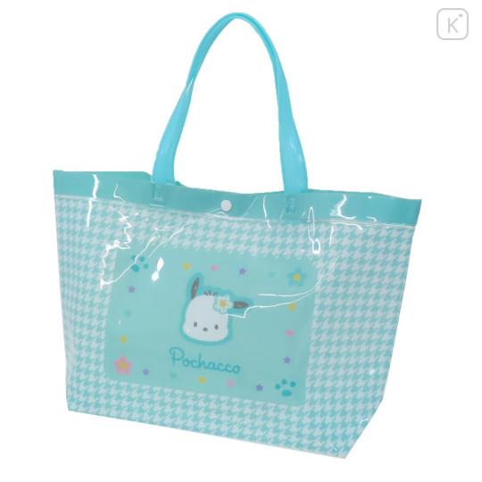 Japan Sanrio Pool Bag Vinyl Tote Bag - Pochacco / Flora - 1
