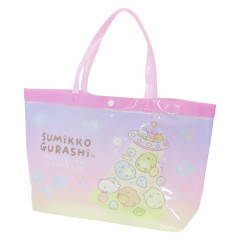 Japan San-X Pool Bag Vinyl Tote Bag - Sumikko Gurashi / Mysterious Friends Pink