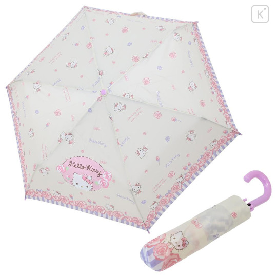 Japan Sanrio Folding Umbrella - Hello Kitty / Roses - 1