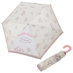 Japan Sanrio Folding Umbrella - My Melody & Sweet Piano / Beige