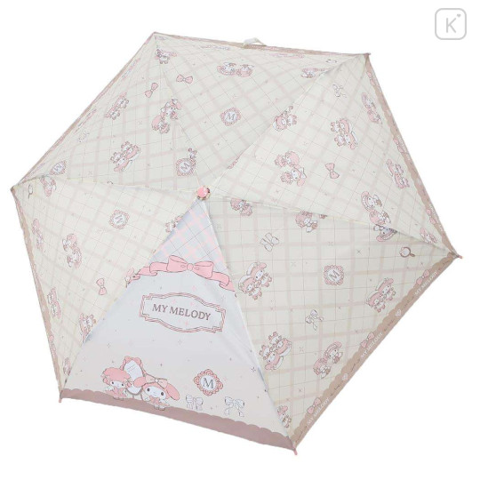 Japan Sanrio Folding Umbrella - My Melody & Sweet Piano / Beige - 2