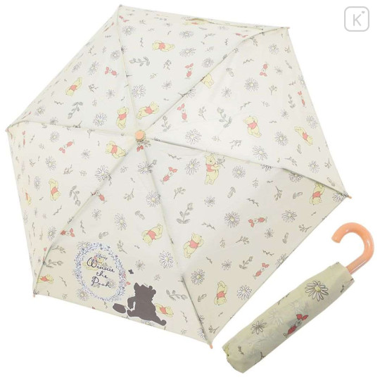 Japan Disney Folding Umbrella - Winnie The Pooh / Light Yellow - 1