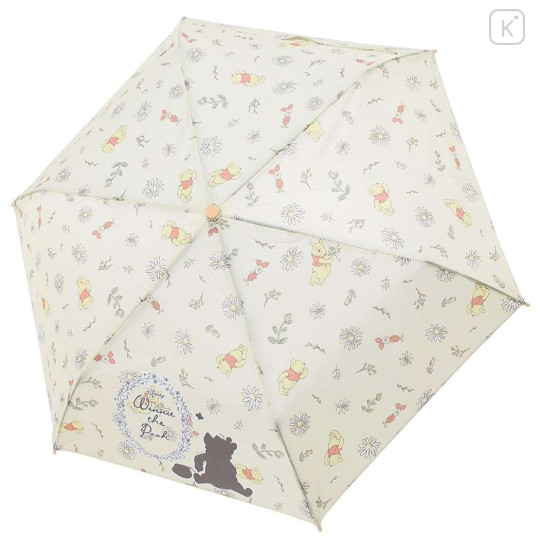 Japan Disney Folding Umbrella - Winnie The Pooh / Light Yellow - 2