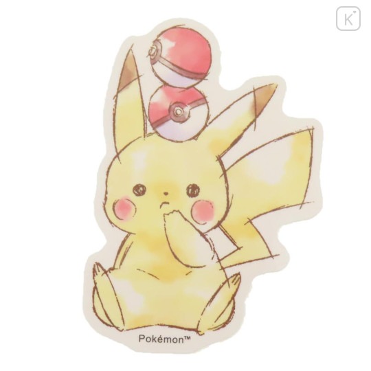 Japan Pokemon Vinyl Sticker - Pikachu / Number025 Sitting - 1