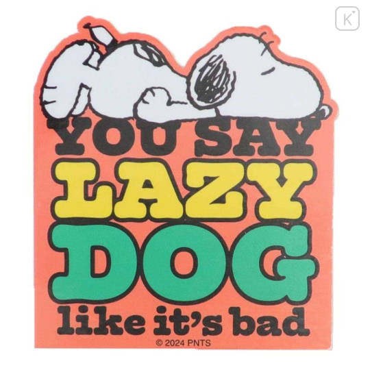 Japan Peanuts Vinyl Deco Sticker - Snoopy / Lazy Dog - 1