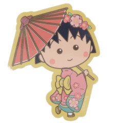 Japan Chibi Maruko-chan Vinyl Sticker - Pink Kimono