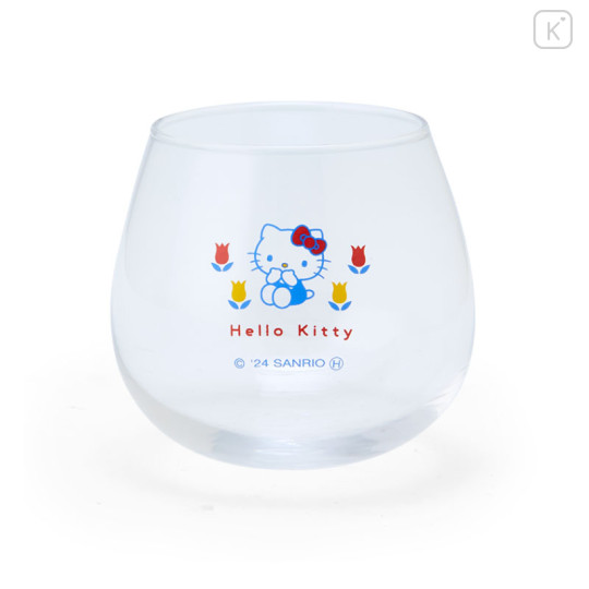 Japan Sanrio Swaying Glass Tumbler - Hello Kitty / Flower - 1