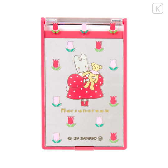 Japan Sanrio Folding Mirror - Marron Cream / Flower - 1