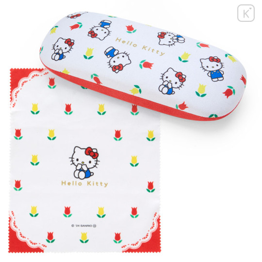 Japan Sanrio Glasses Case - Hello Kitty : Flower - 1
