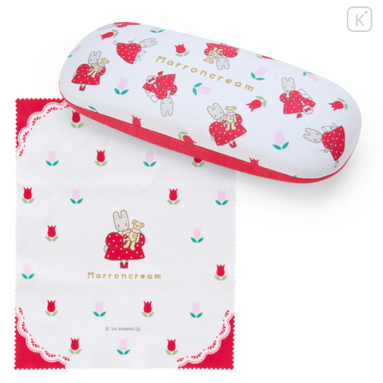Japan Sanrio Glasses Case - Marron Cream : Flower - 1
