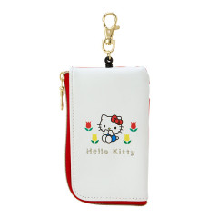 Japan Sanrio Key & Pass Pouch - Hello Kitty / Flower