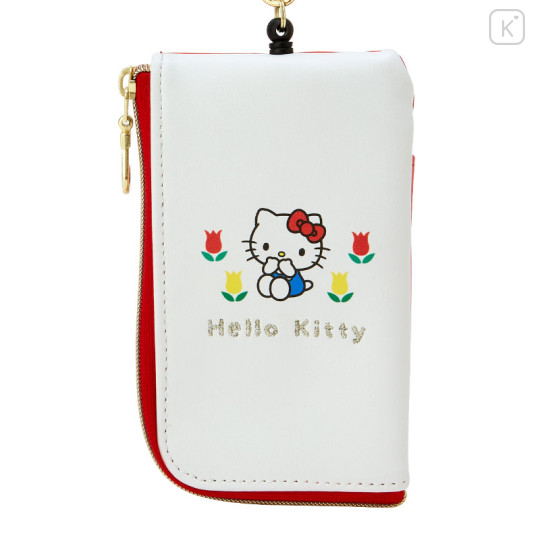 Japan Sanrio Key & Pass Pouch - Hello Kitty / Flower - 2