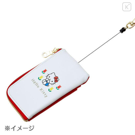 Japan Sanrio Key & Pass Pouch - Hello Kitty / Flower - 5
