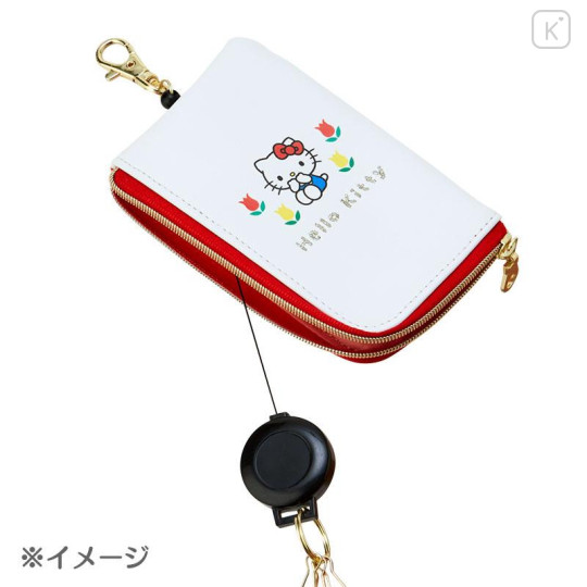 Japan Sanrio Key & Pass Pouch - Hello Kitty / Flower - 6