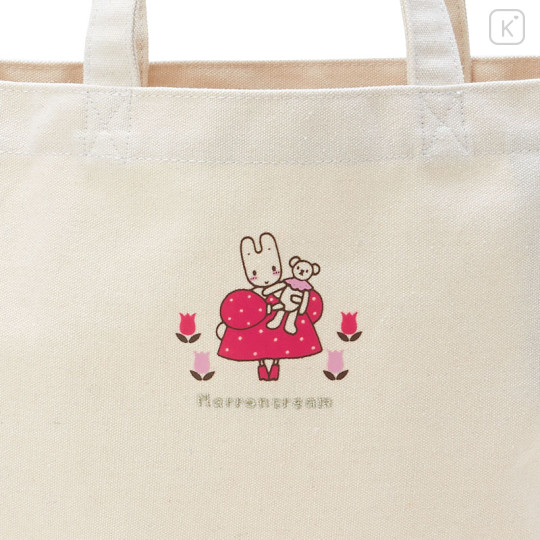 Japan Sanrio A4 Tote Bag - Marron Cream / Flower - 2