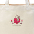 Japan Sanrio A4 Tote Bag - Marron Cream / Flower - 2